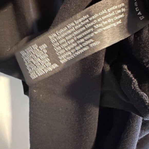 Eileen Fisher Jersey Cotton Black V-Neck Short Sleeve Pocket Dress XS - Picture 6 of 8